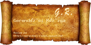 Gerendási Rózsa névjegykártya